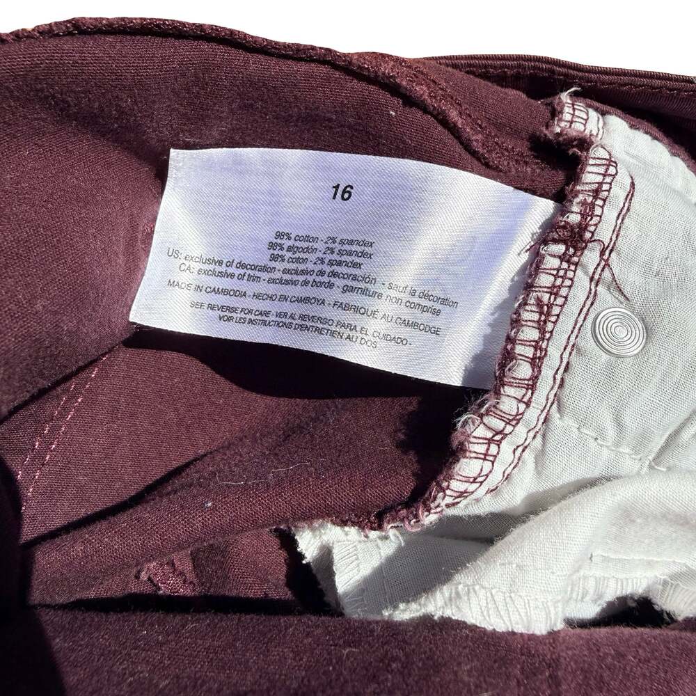 Jessica Simpson High Rise Skinny Ankle Jeans Burgundy Size 16 - Picture 5 of 5